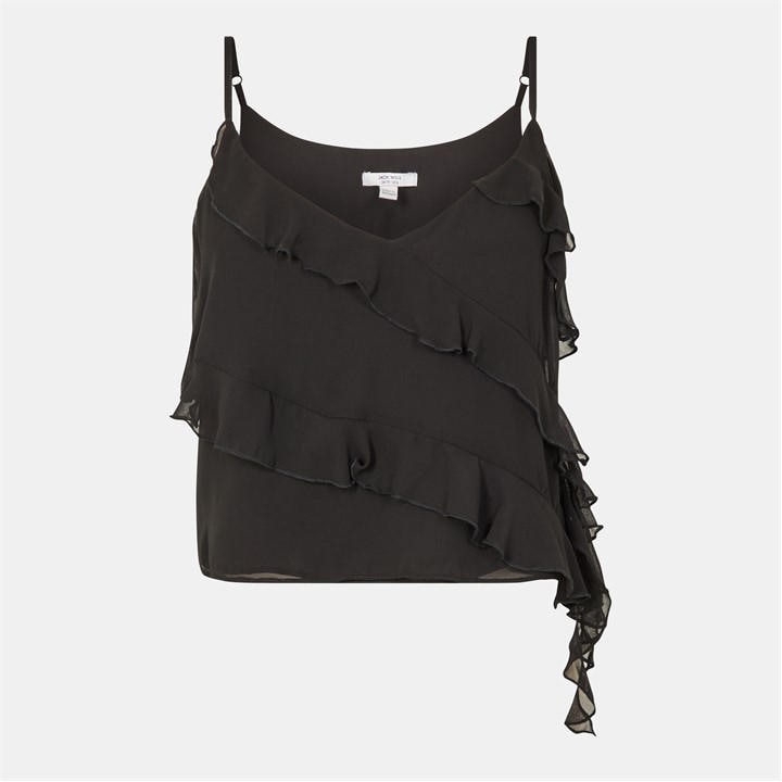 Jack Wills Frill Cami Top Black