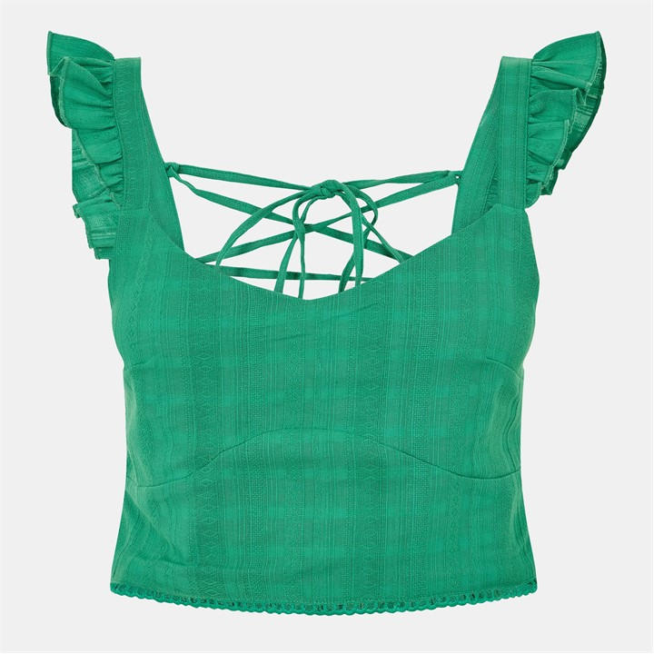 Jack Wills Frill Sleeve Top Clover