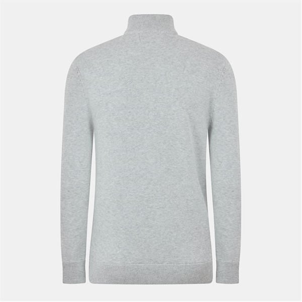 Jack Wills Funnel Neck Half Zip Jumper Men Lt Ash Marl