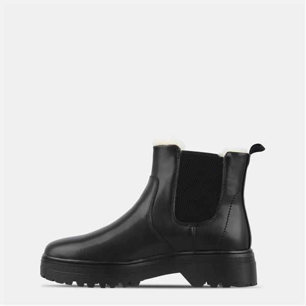 Jack Wills Fur Chelsea Boots Black