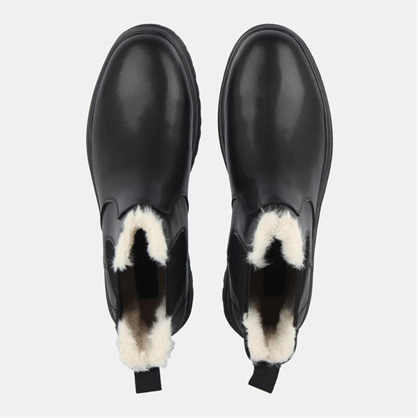 Jack Wills Fur Chelsea Boots Black