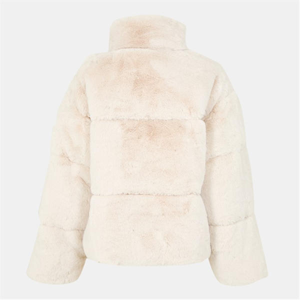 Jack Wills Fur Puffer Jacket Cream