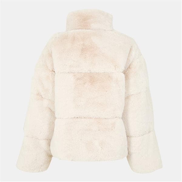 Jack Wills Fur Puffer Jacket Cream