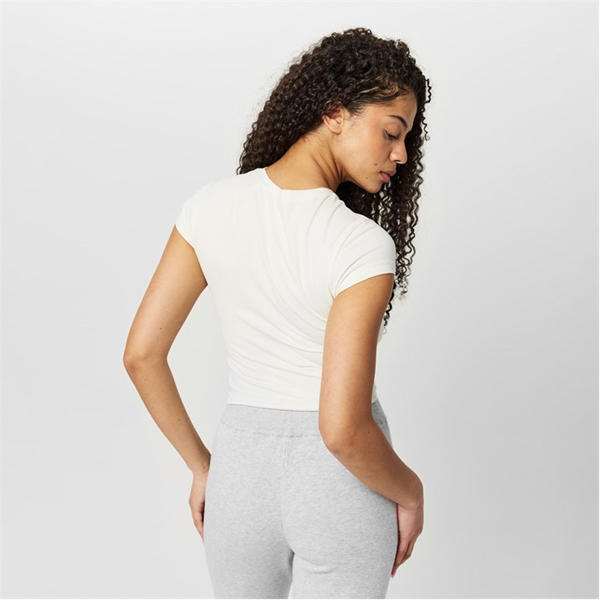 Jack Wills Graphic Cap Sleeve T Shirt Vintage White