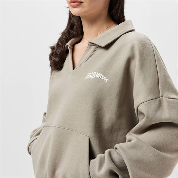 Jack Wills Graphic Collar Sweatshirt Taupe
