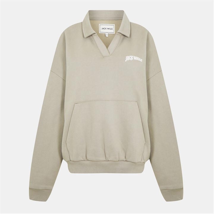 Jack Wills Graphic Collar Sweatshirt Taupe