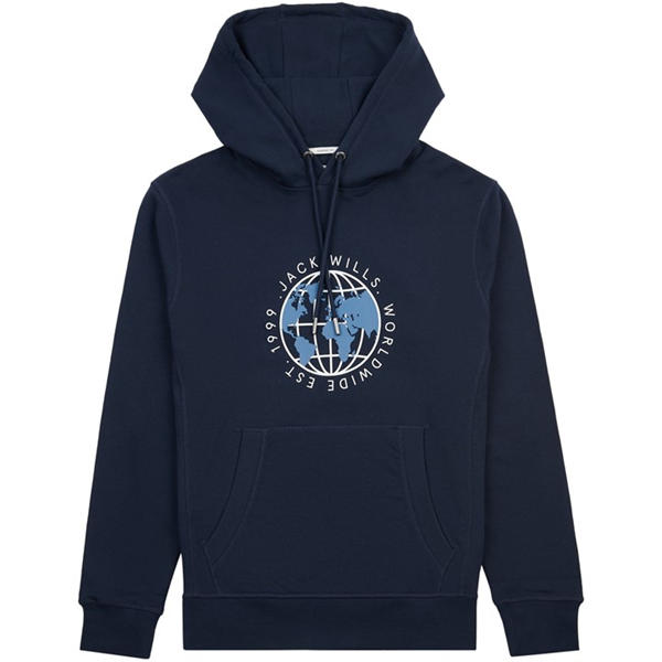 Jack Wills Graphic Hoodie Mens Sapphire Navy