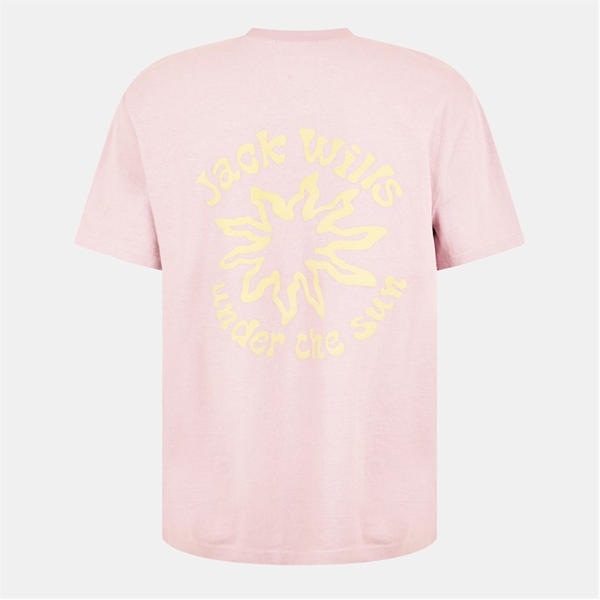 Jack Wills Graphic T Shirt Cool Pink
