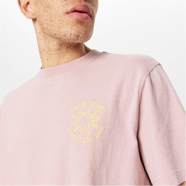 Jack Wills Graphic T Shirt Cool Pink