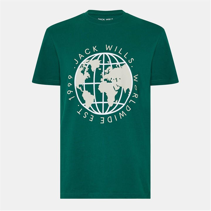 Jack Wills Graphic T Shirt Rain Forest