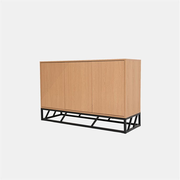 Jack Wills Grooved Oak Colour Wooden Sideboard 3 Doors Brown