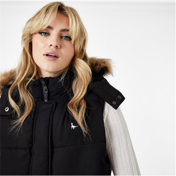 Jack Wills Heritage Puffer Gilet Womens Black