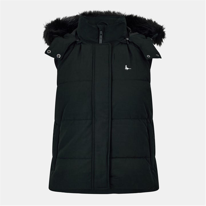 Jack Wills Heritage Puffer Gilet Womens Black
