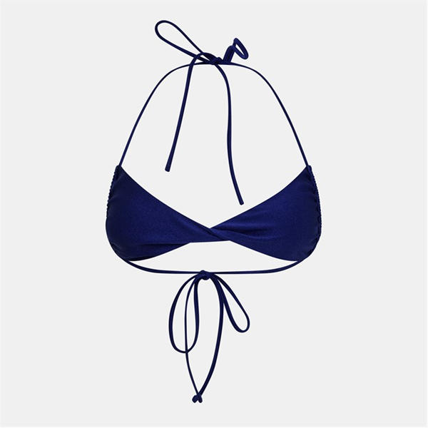 Jack Wills High Shine Twist Front Bikini Top Cobalt