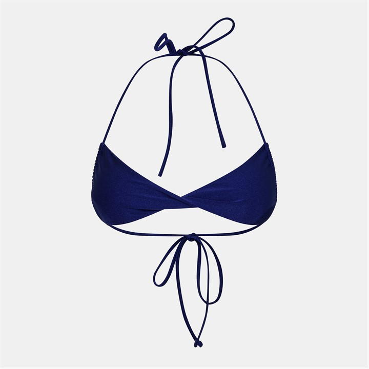 Jack Wills High Shine Twist Front Bikini Top Cobalt