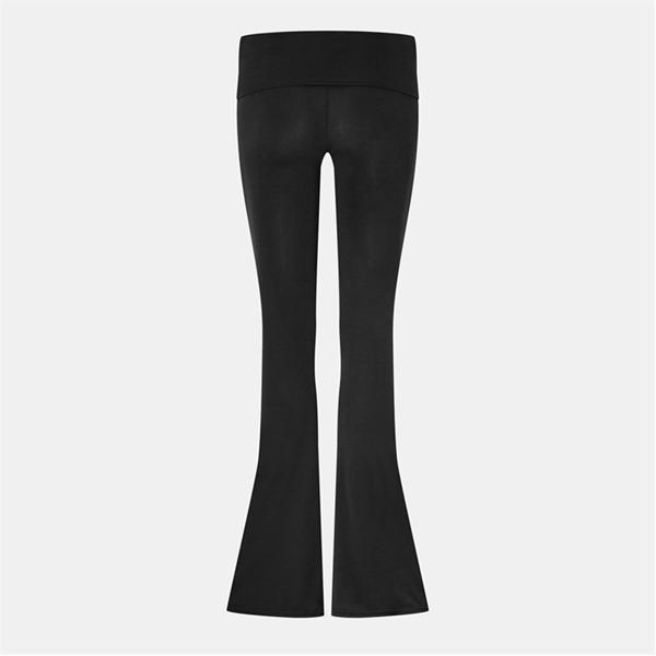Jack Wills High Waisted Flared Trousers Black