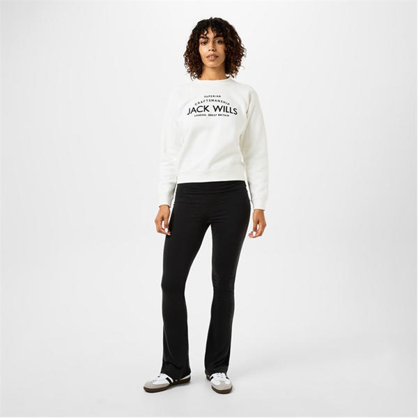 Jack Wills High Waisted Flared Trousers Black