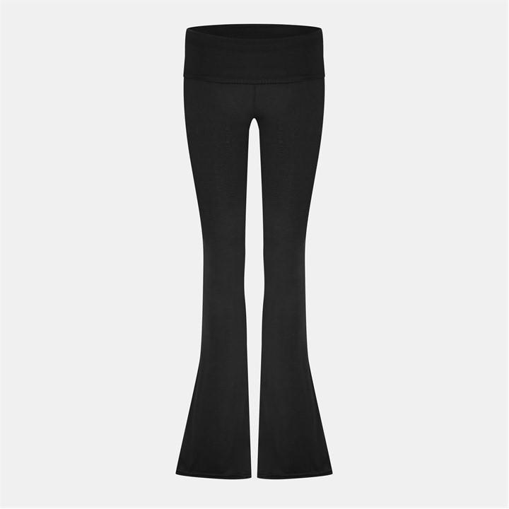 Jack Wills High Waisted Flared Trousers Black