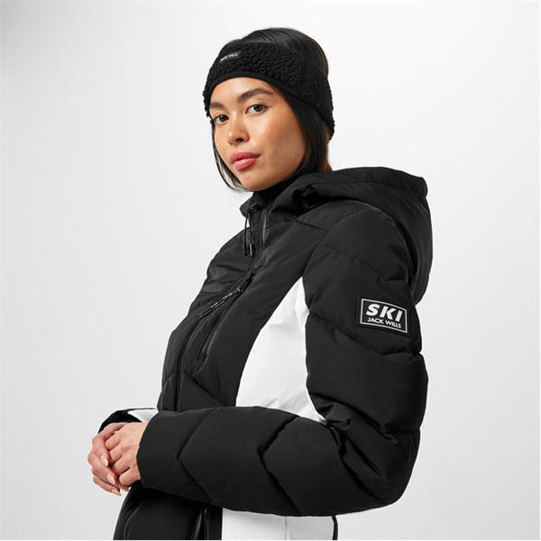 Jack Wills Hooded Puffer Jacket Black