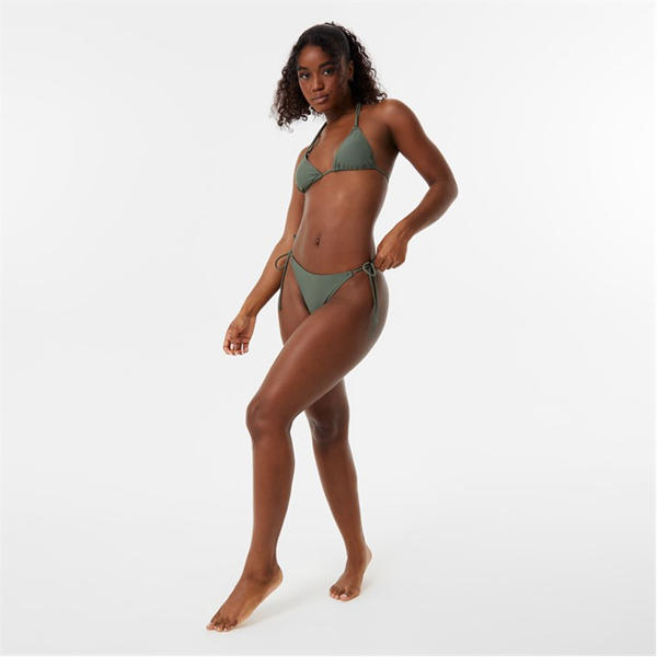 Jack Wills Hoop Detail Triangle Bikini Top Khaki