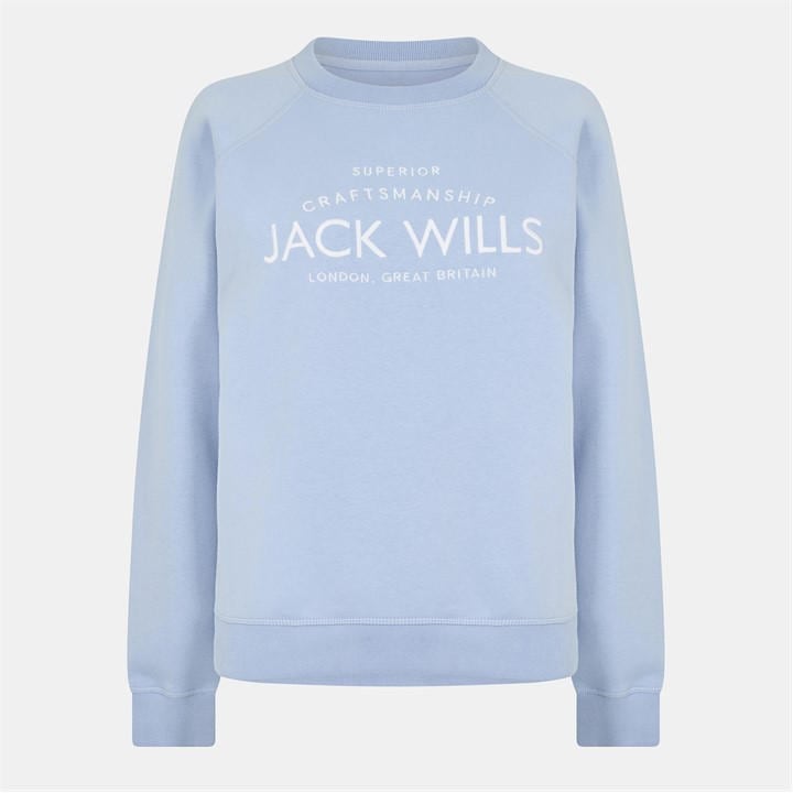 Jack Wills Hunston Graphic Crew Neck Sweatshirt Soft Blue