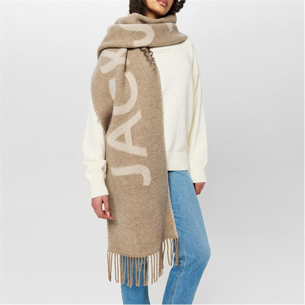 Jack Wills Intarsia Scarf Oatmeal