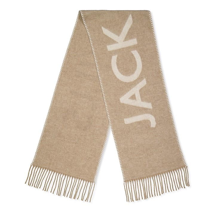 Jack Wills Intarsia Scarf Oatmeal