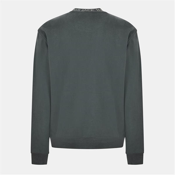 Jack Wills Jacquard Crew Sweatshirt Mens Slate