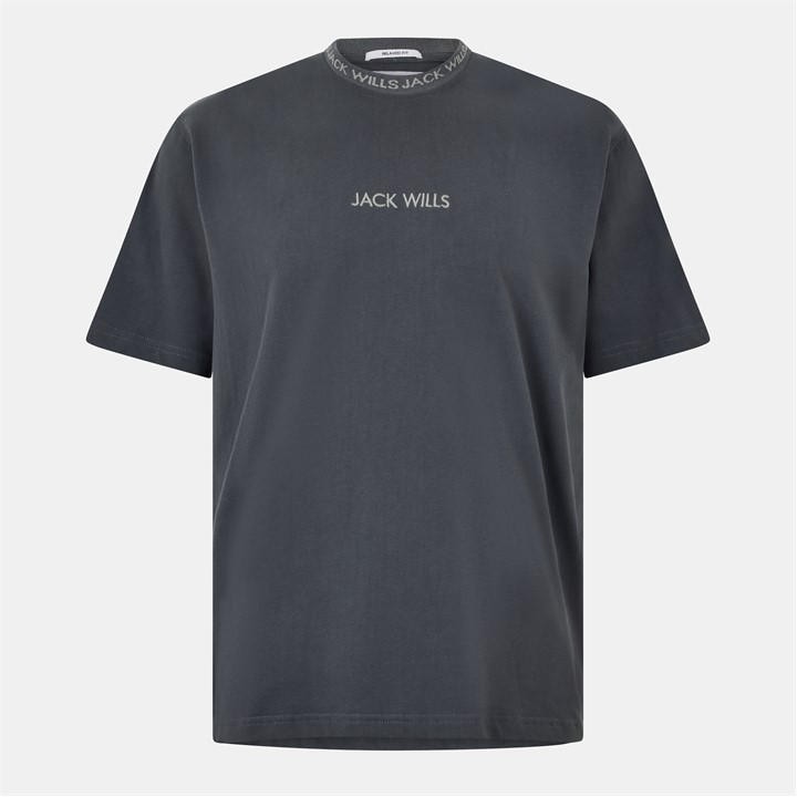 Jack Wills Jacquard T Shirt Mens Slate
