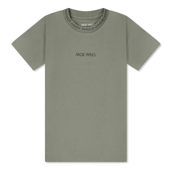 Jack Wills Jacquard Tee Jn53 Washed Khaki