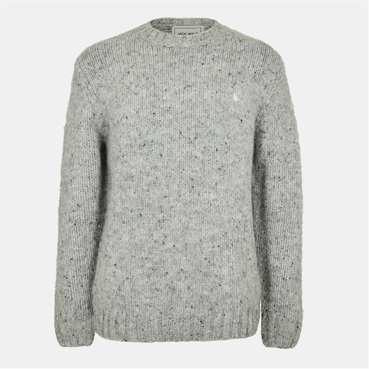 Jack Wills Jumper Drop Shoulder Long Sleeve Knitted Pullover Sweater Tops Grey Marl