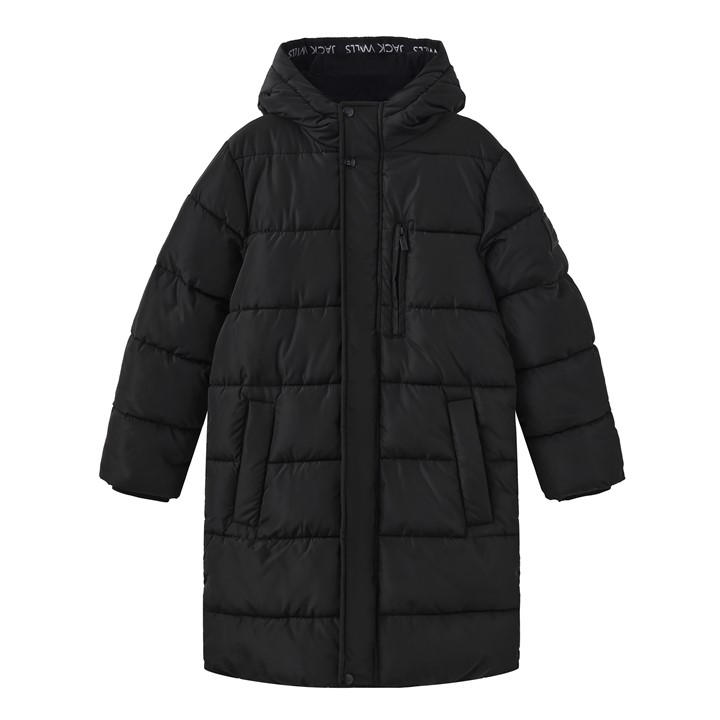 Jack Wills Junior Longline Padded Coat Black