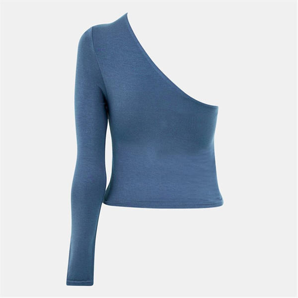 Jack Wills JW Asymmetrical Cut Out Long Sleeve Top Womens Storm