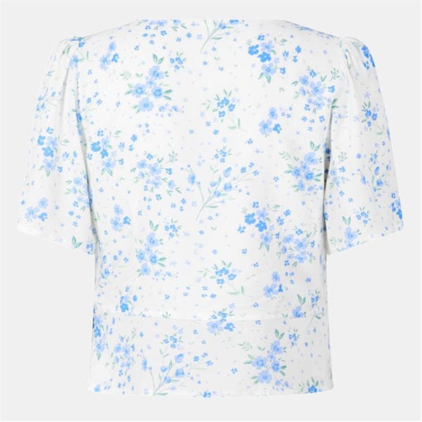 Jack Wills Keyhole Blouse White Ditsy