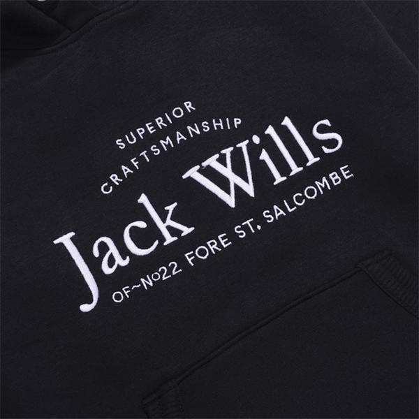 Jack Wills Kids Girls Logo Script Hoodie Black