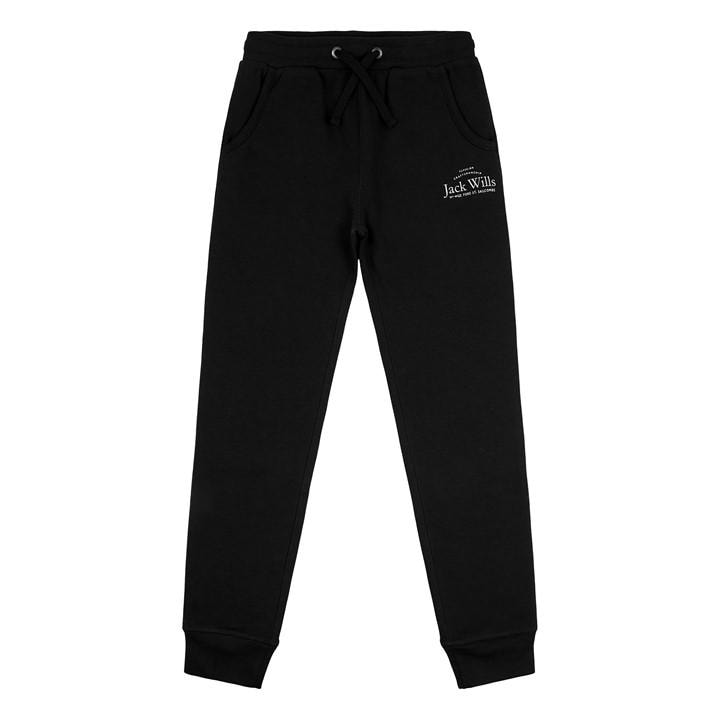 Jack Wills Kids Girls Script Joggers Black