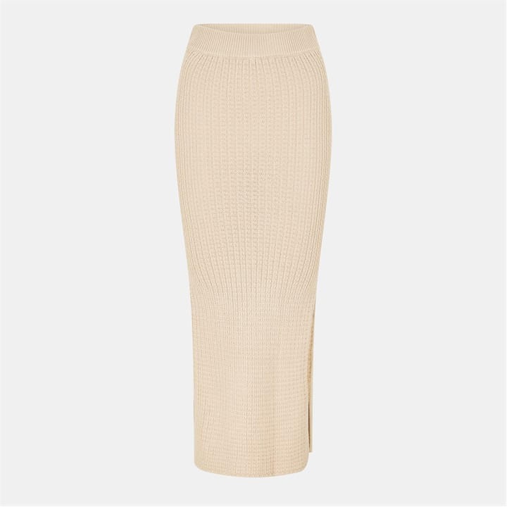 Jack Wills Knit Midi Skirt Stone