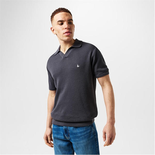 Jack Wills Knit Polo Forged Iron