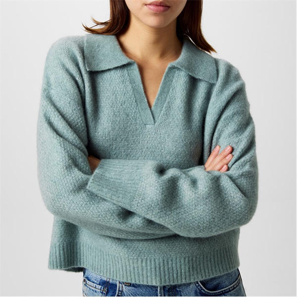 Jack Wills Knit Polo Jumper Iceburg Green