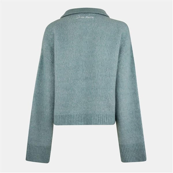 Jack Wills Knit Polo Jumper Iceburg Green