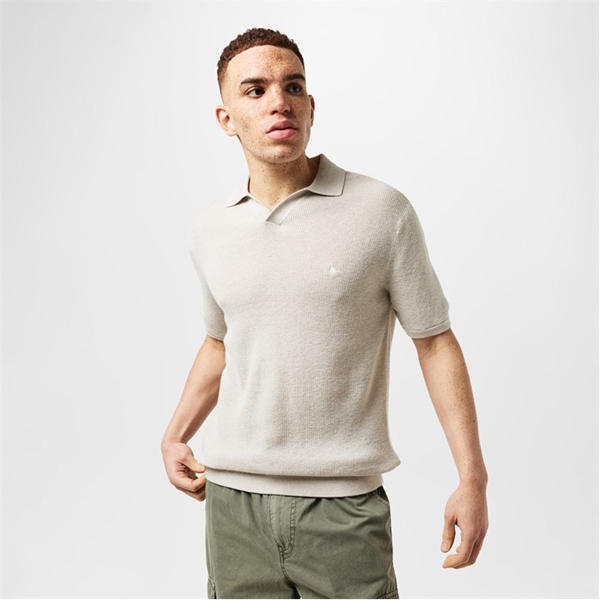 Jack Wills Knit Polo Putty Marl