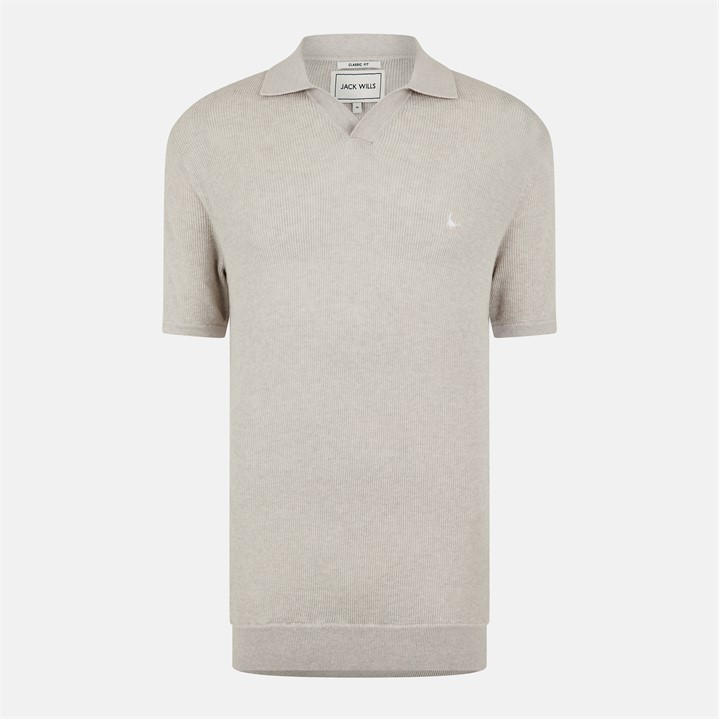 Jack Wills Knit Polo Putty Marl