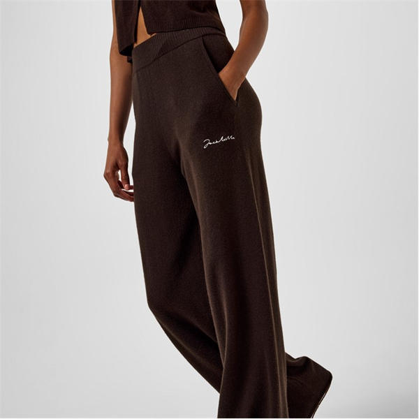 Jack Wills Knit Wide Leg Joggers Cocoa