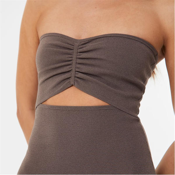 Jack Wills Knitted Bandeau Dress Brown