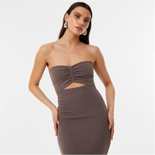 Jack Wills Knitted Bandeau Dress Brown