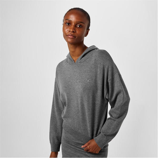 Jack Wills Knitted Hoodie Charcoal Marl