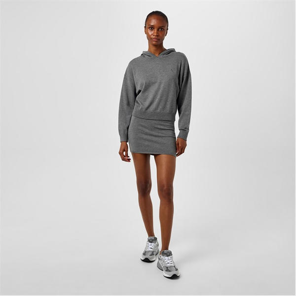 Jack Wills Knitted Hoodie Charcoal Marl