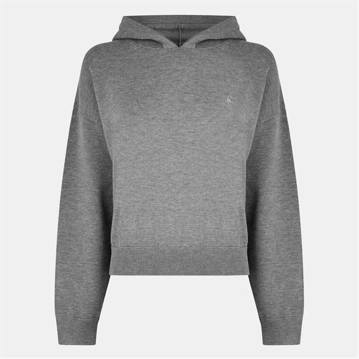 Jack Wills Knitted Hoodie Charcoal Marl