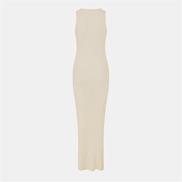 Jack Wills Knitted Maxi Racer Dress Vintage White