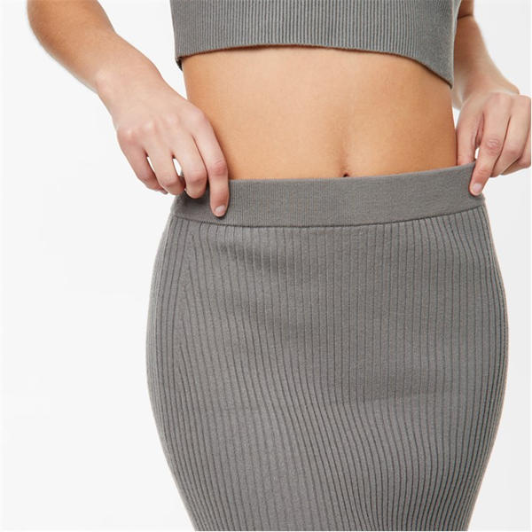 Jack Wills Knitted Midi Skirt Muted Khaki
